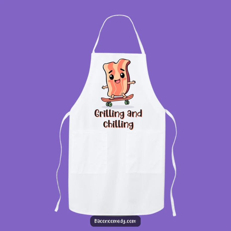 Funny Bacon Skateboarder Apron - Cook with Attitude and Fun