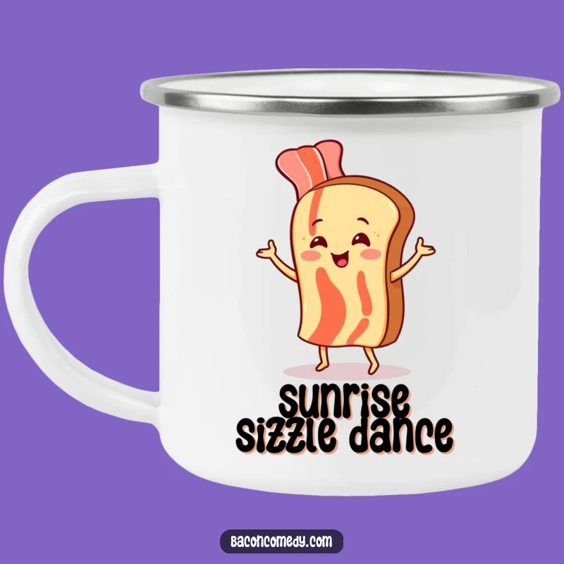 Funny Bacon Dancing Camping Mug - Adventure Fuel & Humor, Great Outdoor Gift
