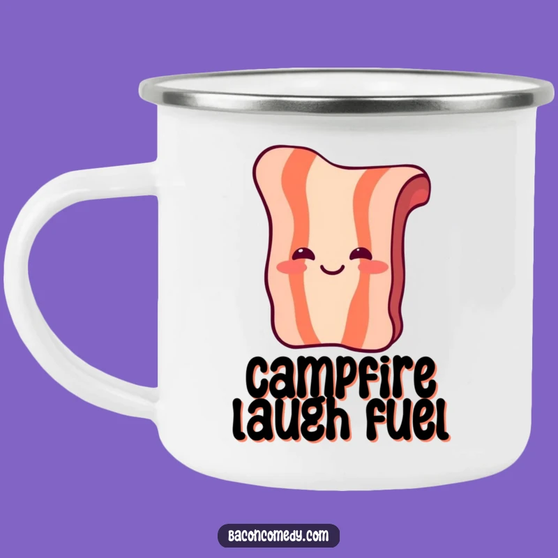 Funny Laughing Bacon Camping Mug: Campfire Chuckles and Breakfast Fun