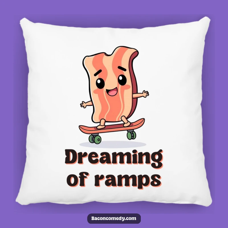 Funny Bacon Skater Pillow - Comfy and Cool Decor Accent