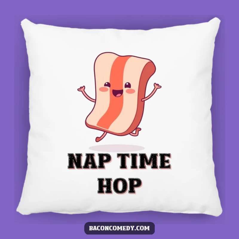 Funny Hopping Bacon Pillow: Cozy Comfort with a Cheerful Breakfast Buddy