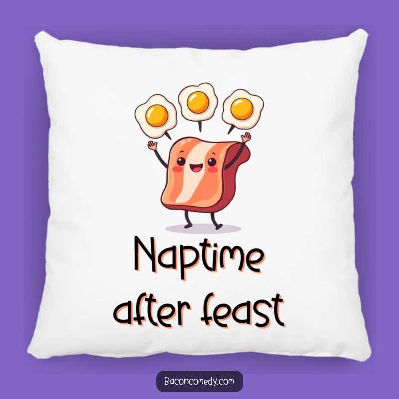 Funny Bacon Juggling Pillow: Cozy Breakfast Cushion, Hilarious Accent