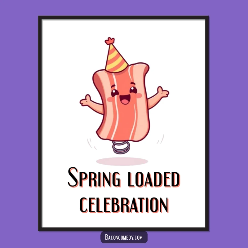 Funny Bacon Spring Bounce Digital Art - Instant Joyful Decor