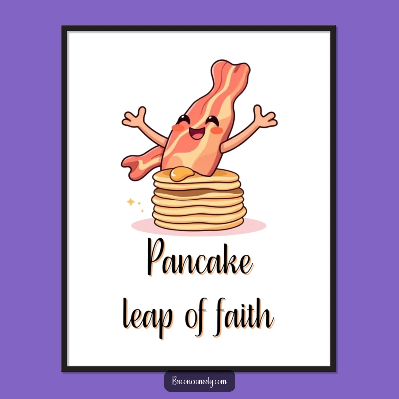 Funny Leaping Bacon Digital Art - Instant Energy Decor, Hilarious Gift Download