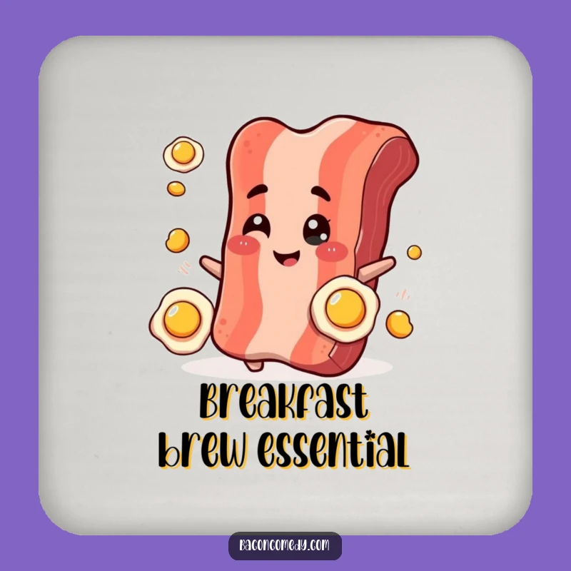 Funny Bacon Juggling Coasters: Protect Surfaces with Whimsical Breakfast Charm
