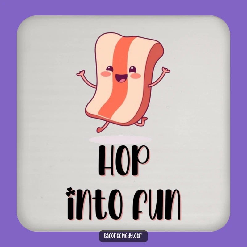 Funny Hopping Bacon Coasters: Protect Surfaces with Cheerful Breakfast Charm
