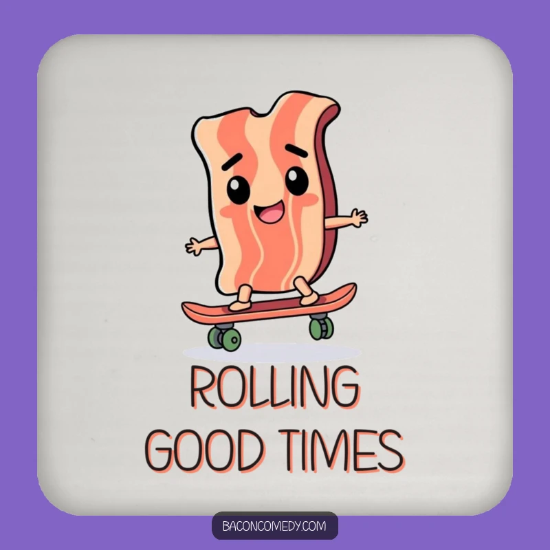 Funny Bacon Skater Coaster - Protect Surfaces with Rad Humor