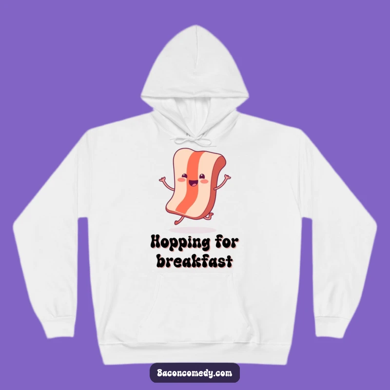 Funny Hopping Bacon Hoodie: Cozy Comfort and Cheerful Breakfast Vibes