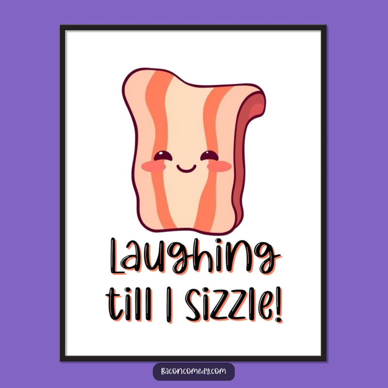 Free Printable Laughing Bacon Art - Whimsical Downloadable Poster for Kitchens