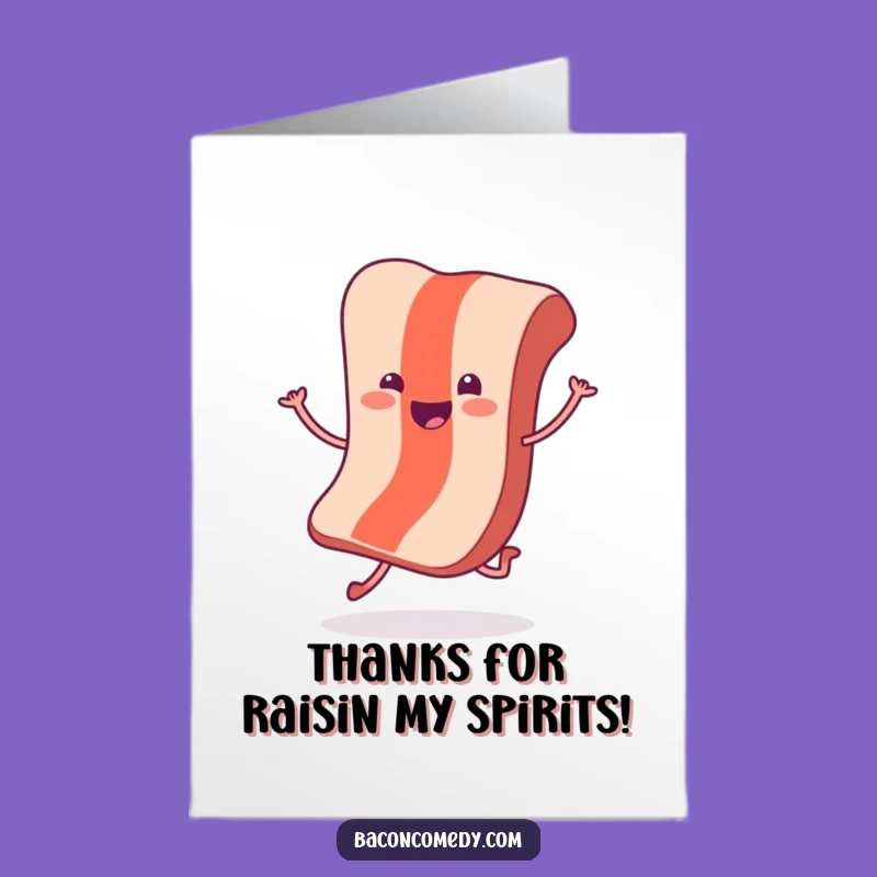 Free Printable Hopping Bacon Thank You Card - Witty Downloadable Gift for Gratefulness