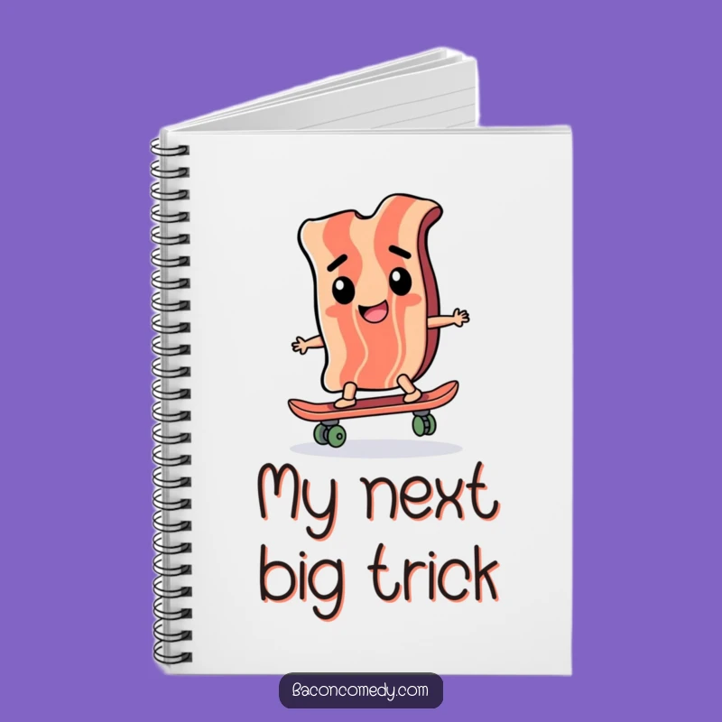 Funny Bacon Skater Notebook - Capture Ideas with Speed and Style