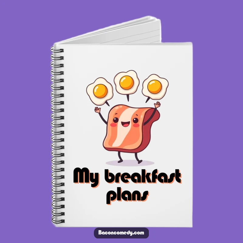 Funny Bacon Juggling Notebook: Breakfast Ideas Journal, Hilarious Stationery