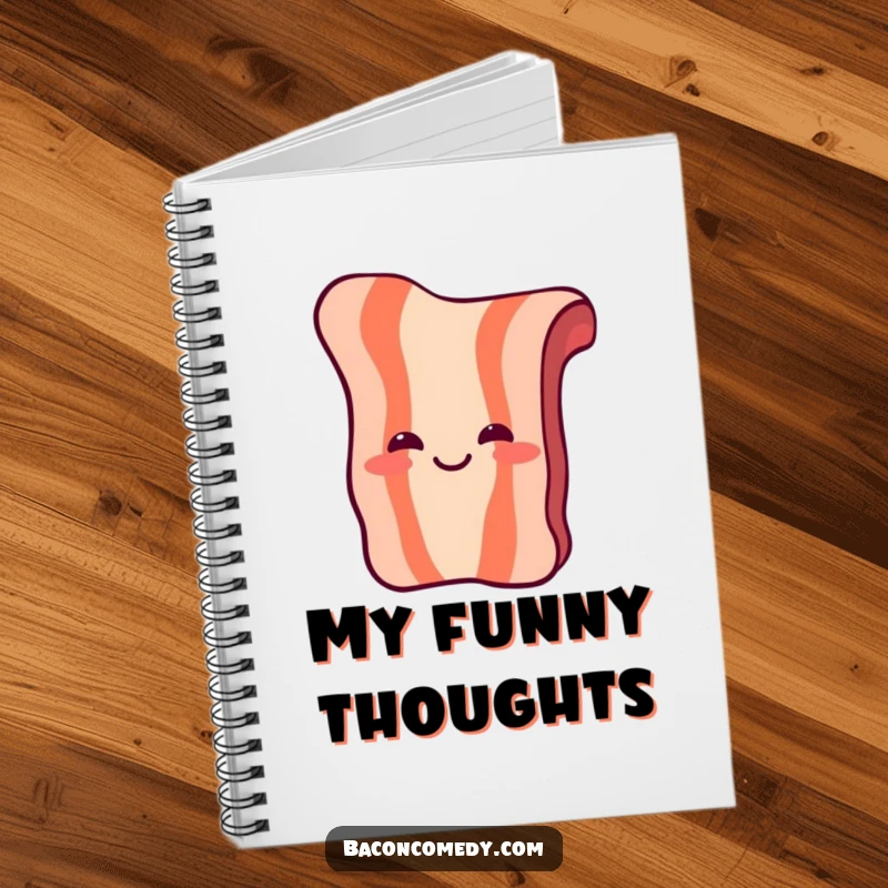 Funny Laughing Bacon Notebook: A piece of bacon with simple eyes and a mouth laughs heartily, for humorous note-taking.