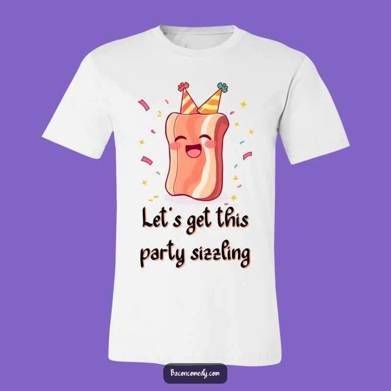 Funny Party Bacon T-Shirt - Exuberant Confetti Tee, Hilarious Gift Apparel