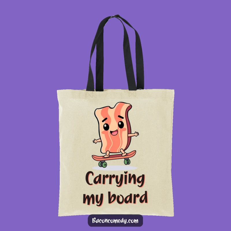 Funny Bacon Skateboard Tote Bag - Carry Your Gear with Flair