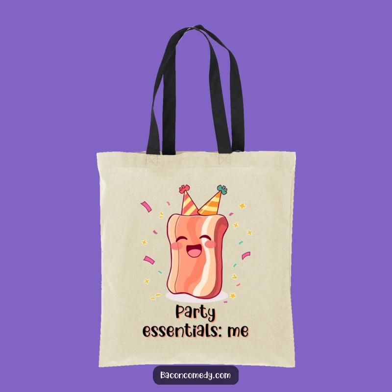 Funny Party Bacon Tote Bag - Festive Accessory, Hilarious Gift for Celebrations